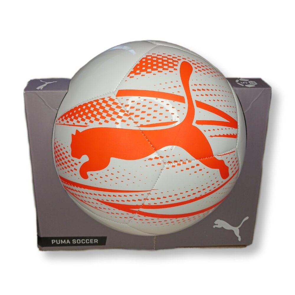 Puma Soccer Ball Size 5 White & Orange Ages 13 & Up